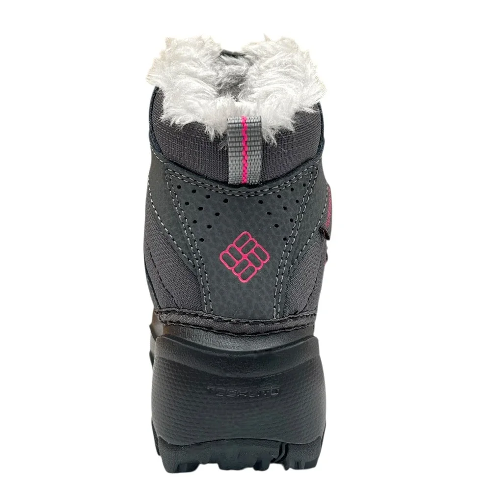 Columbia Rope Tow III Toddler Girls Waterproof Snow Boots Size 8 Pink Gray Black